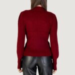 Maglione Only ONLKATIA LIFE L/S HIGHNE PULL KNT NOOS Bordeaux - Foto 4