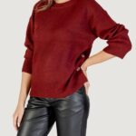 Maglione Only ONLRENE LIFE LS BUTTON O-NECK CC KNT Bordeaux - Foto 2