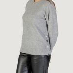 Maglione Only ONLRENE LIFE LS BUTTON O-NECK CC KNT Grigio Chiaro - Foto 3