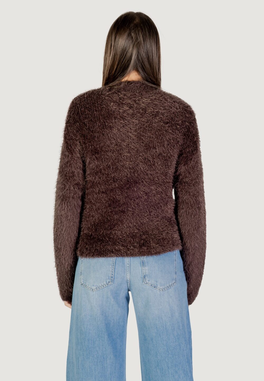 Maglione Only ONLLULU LS RIB HIGHNECK CC KNT Marrone - Foto 4
