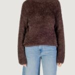 Maglione Only ONLLULU LS RIB HIGHNECK CC KNT Marrone - Foto 5