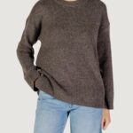 Maglione Only ONLRENE LIFE LS BUTTON O-NECK CC KNT Marrone - Foto 1