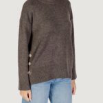 Maglione Only ONLRENE LIFE LS BUTTON O-NECK CC KNT Marrone - Foto 2