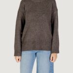 Maglione Only ONLRENE LIFE LS BUTTON O-NECK CC KNT Marrone - Foto 5