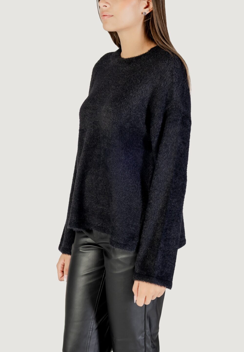 Maglione Only ONLPETRA LS LOOSE O-NECK CC KNT Nero - Foto 2