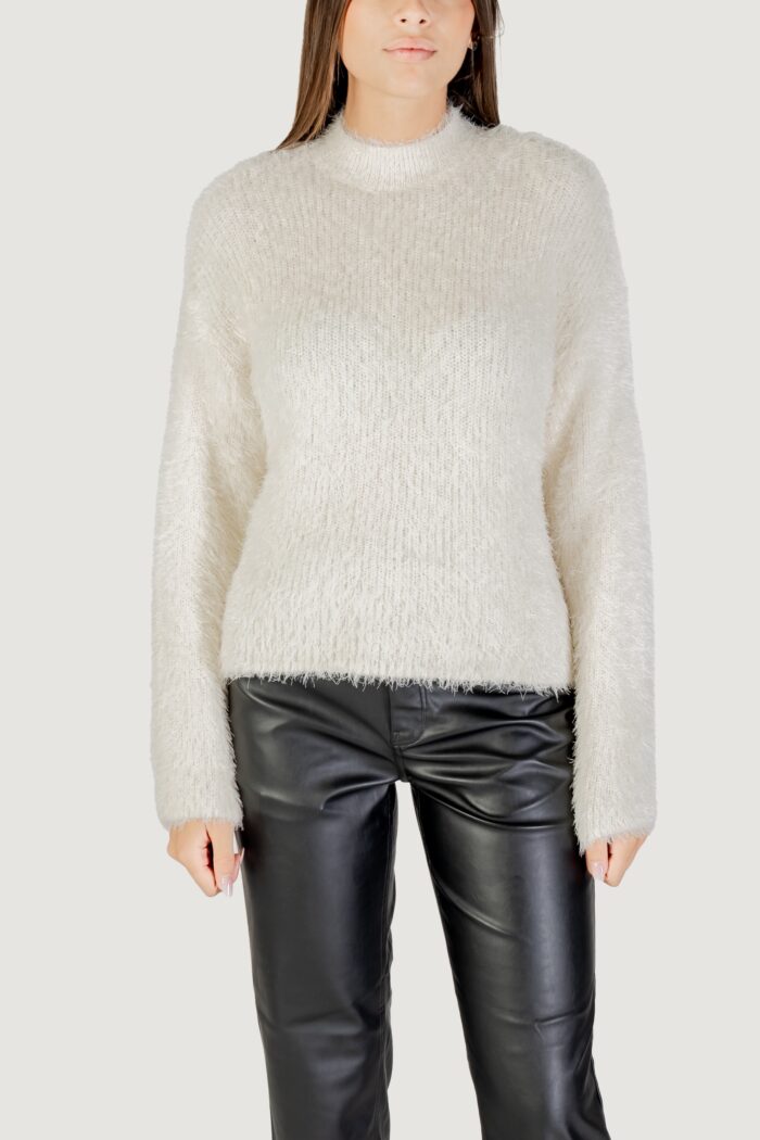 Maglione Only ONLLULU LS RIB HIGHNECK CC KNT Panna