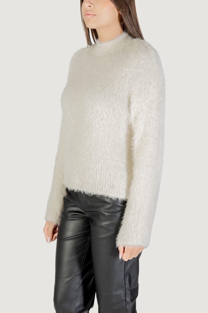 Maglione Only ONLLULU LS RIB HIGHNECK CC KNT Panna