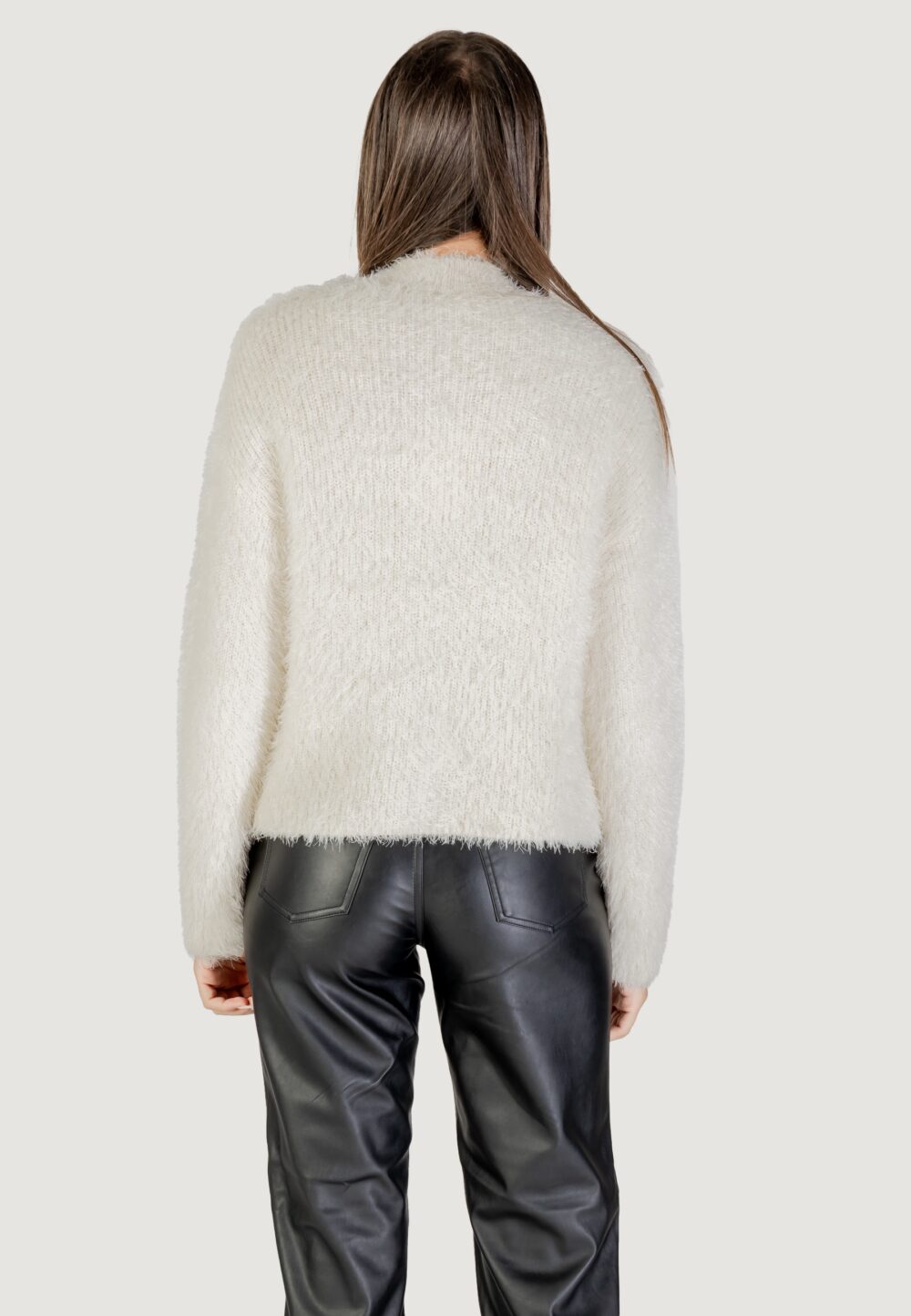 Maglione Only ONLLULU LS RIB HIGHNECK CC KNT Panna - Foto 4