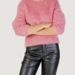Maglione Only ONLLULU LS RIB HIGHNECK CC KNT Rosa - Foto 1