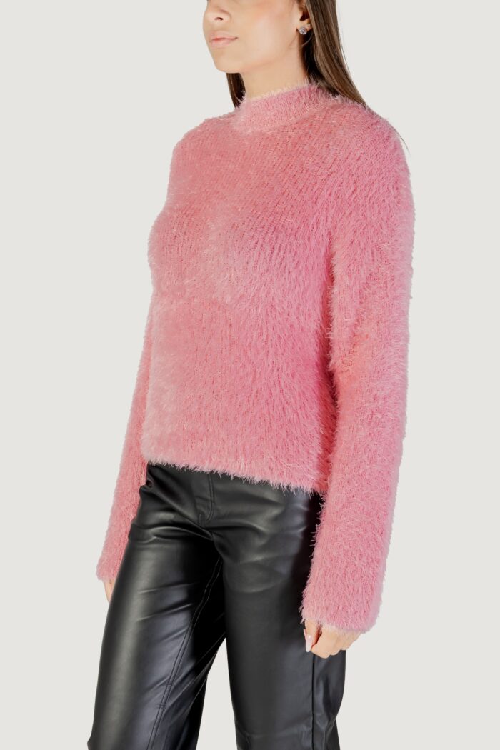 Maglione Only ONLLULU LS RIB HIGHNECK CC KNT Rosa