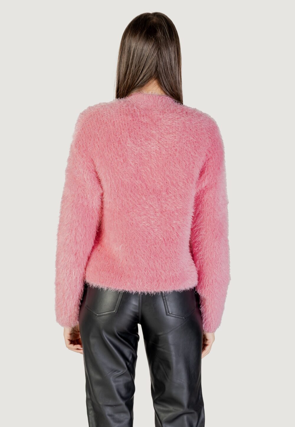 Maglione Only ONLLULU LS RIB HIGHNECK CC KNT Rosa - Foto 4