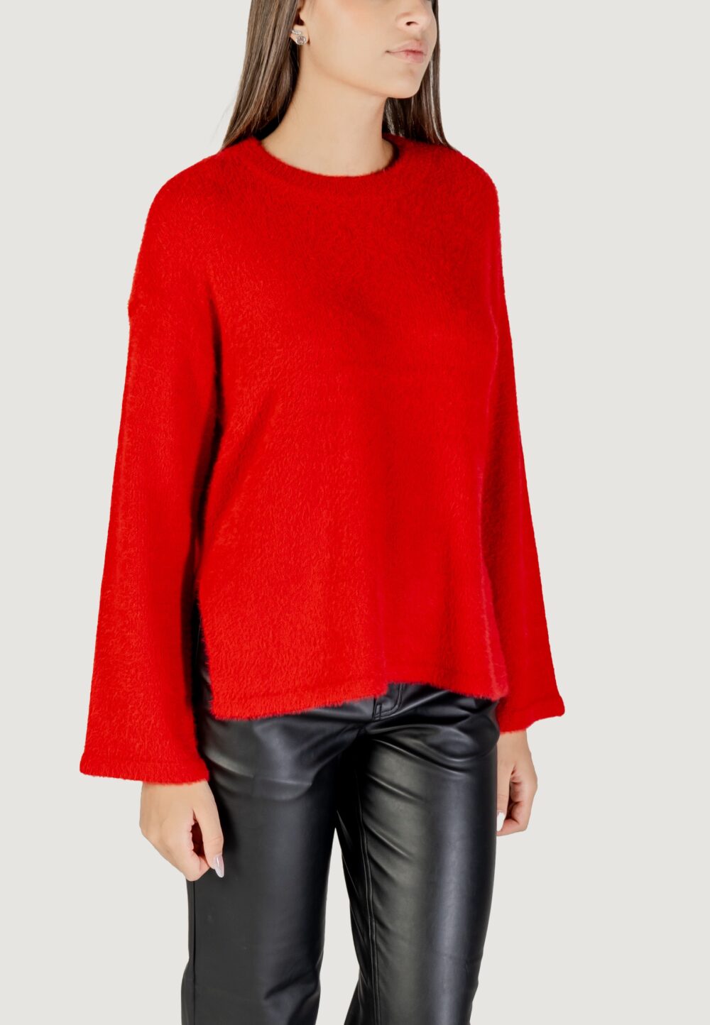 Maglione Only ONLPETRA LS LOOSE O-NECK CC KNT Rosso - Foto 3