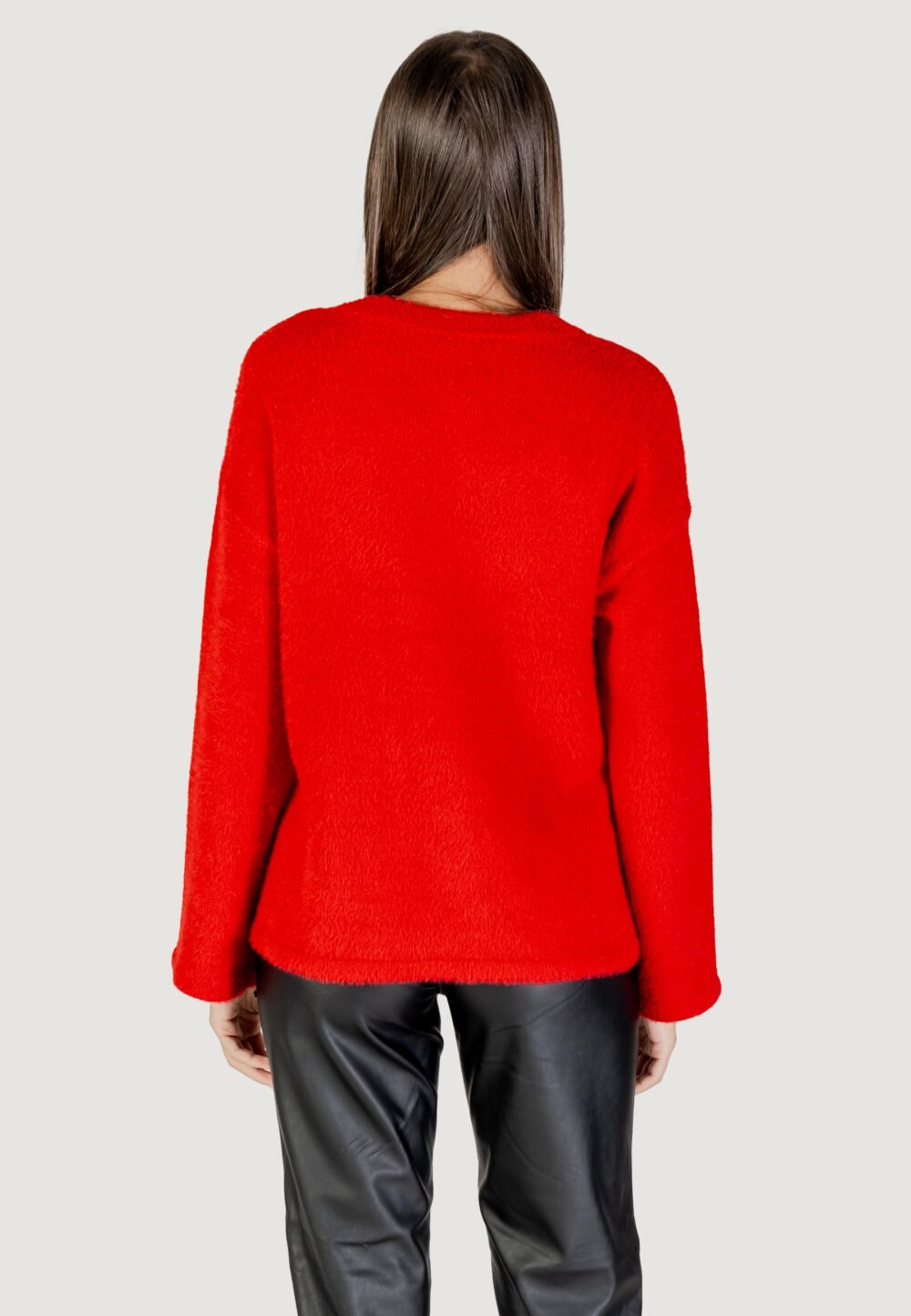 Maglione Only ONLPETRA LS LOOSE O-NECK CC KNT Rosso - Foto 4