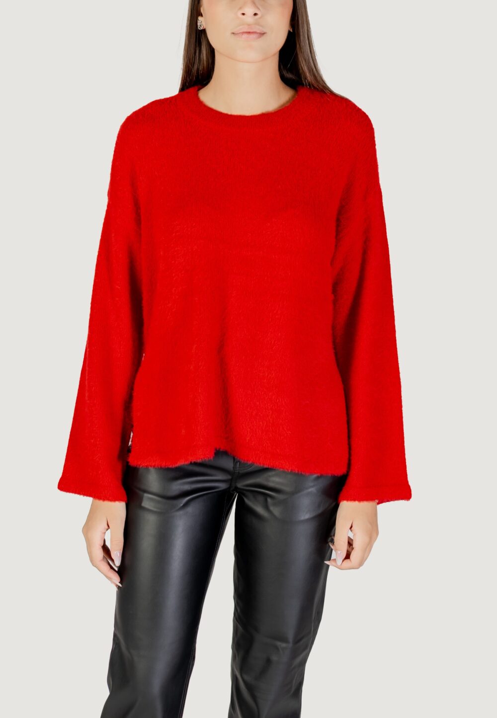 Maglione Only ONLPETRA LS LOOSE O-NECK CC KNT Rosso - Foto 5