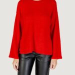 Maglione Only ONLPETRA LS LOOSE O-NECK CC KNT Rosso - Foto 5