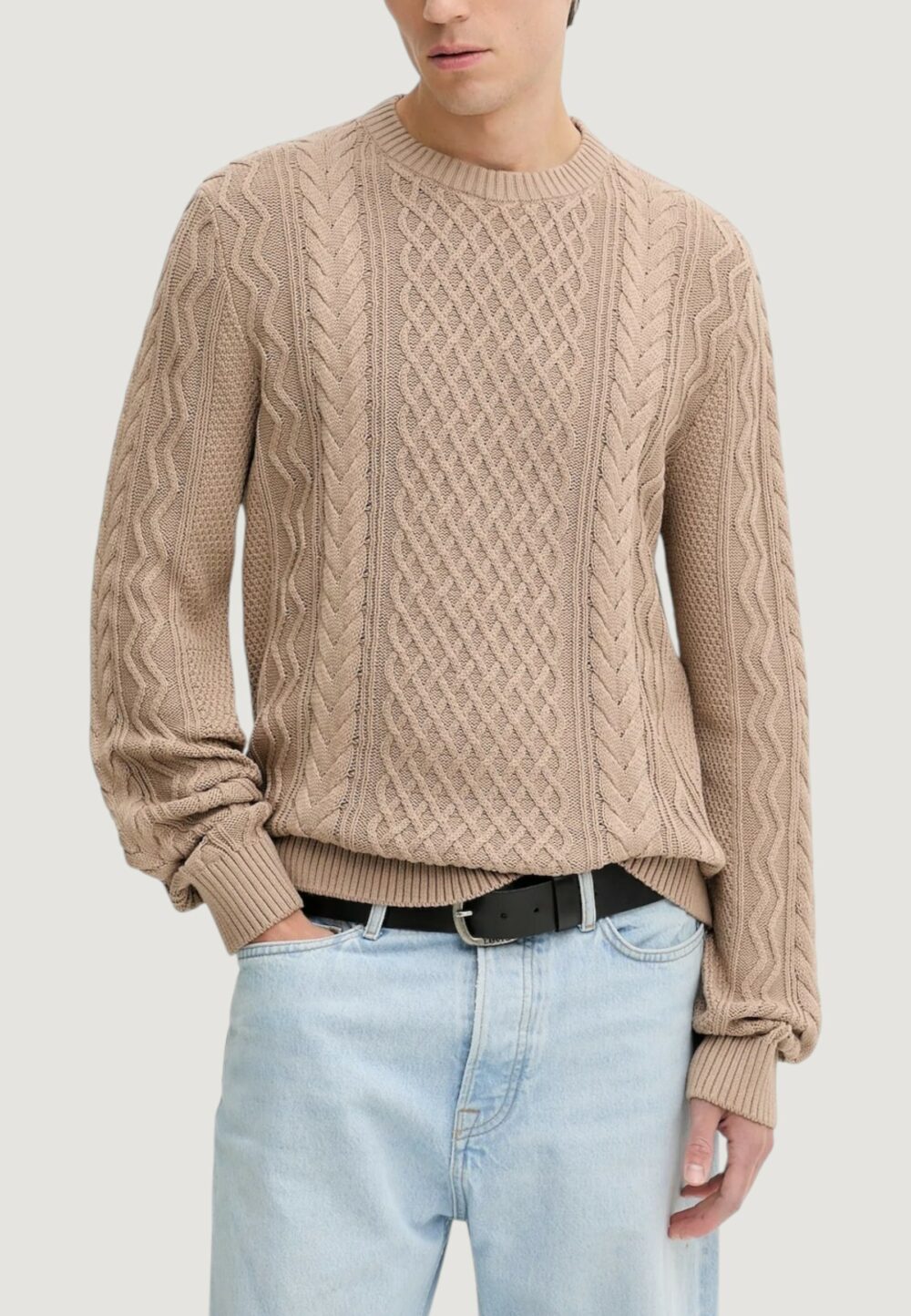 Maglione Tommy Hilfiger Jeans TJM SLM BADGE CABLE Beige scuro - Foto 1