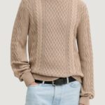 Maglione Tommy Hilfiger Jeans TJM SLM BADGE CABLE Beige scuro - Foto 1