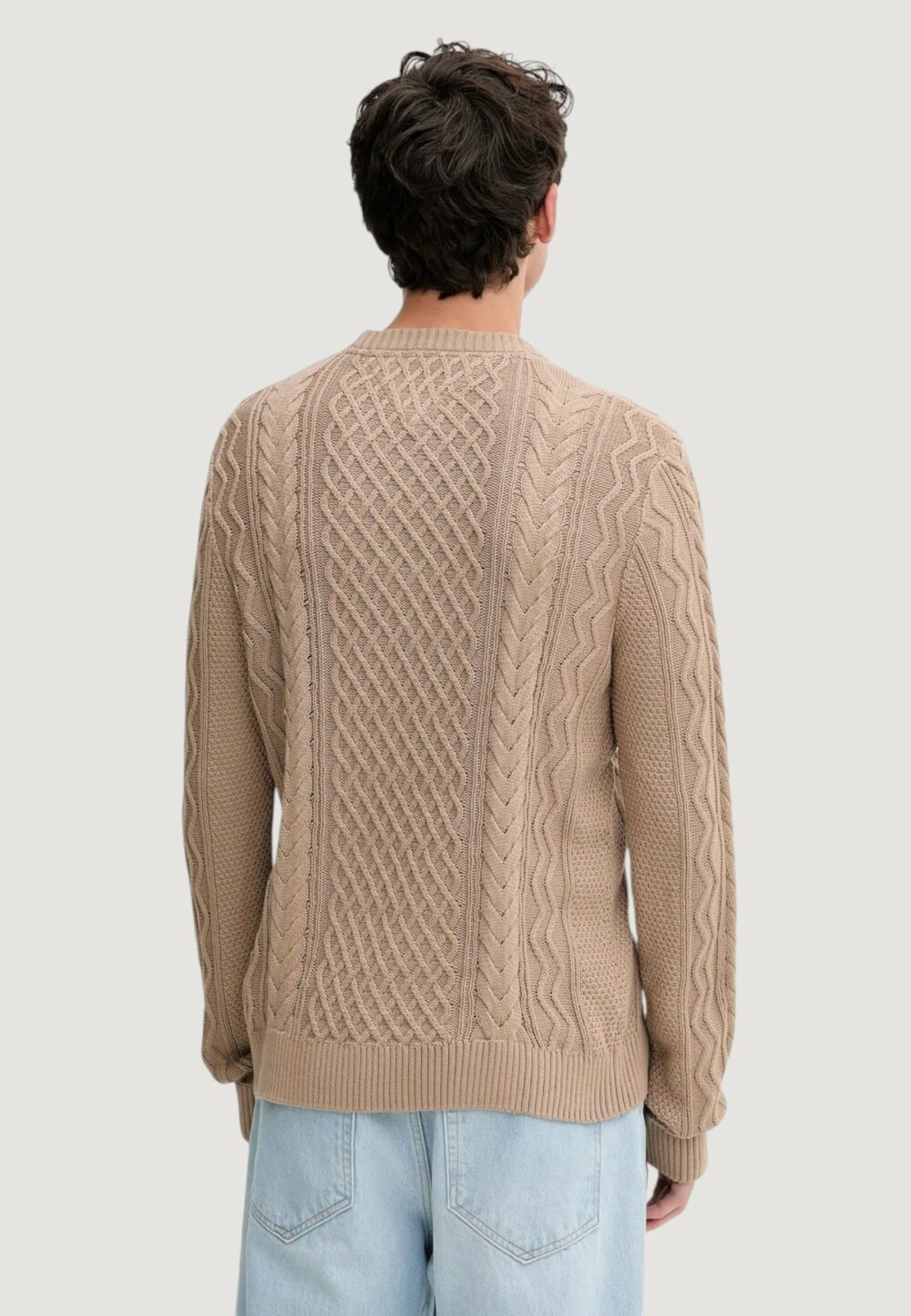Maglione Tommy Hilfiger Jeans TJM SLM BADGE CABLE Beige scuro - Foto 3
