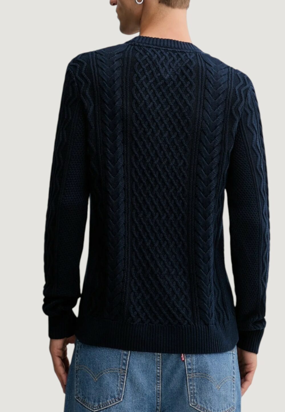 Maglione Tommy Hilfiger Jeans TJM SLM BADGE CABLE Blue scuro - Foto 2