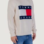 Maglione Tommy Hilfiger Jeans TJM REG MELANGE FLAG Panna - Foto 1
