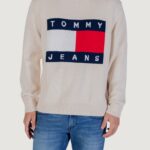 Maglione Tommy Hilfiger Jeans TJM REG MELANGE FLAG Panna - Foto 2