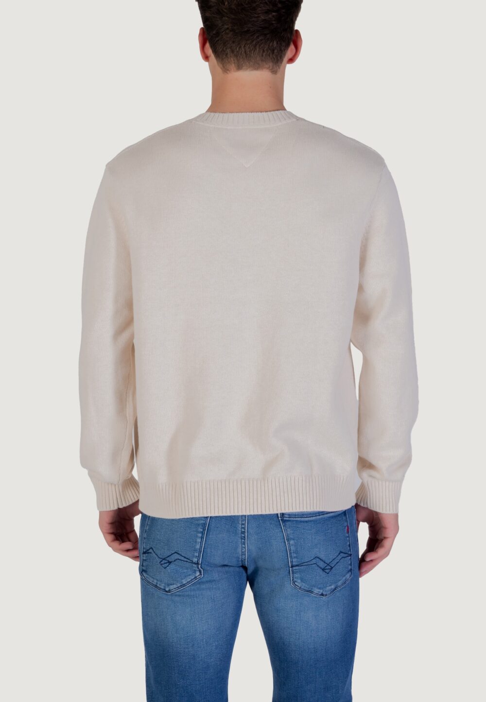 Maglione Tommy Hilfiger Jeans TJM REG MELANGE FLAG Panna - Foto 4