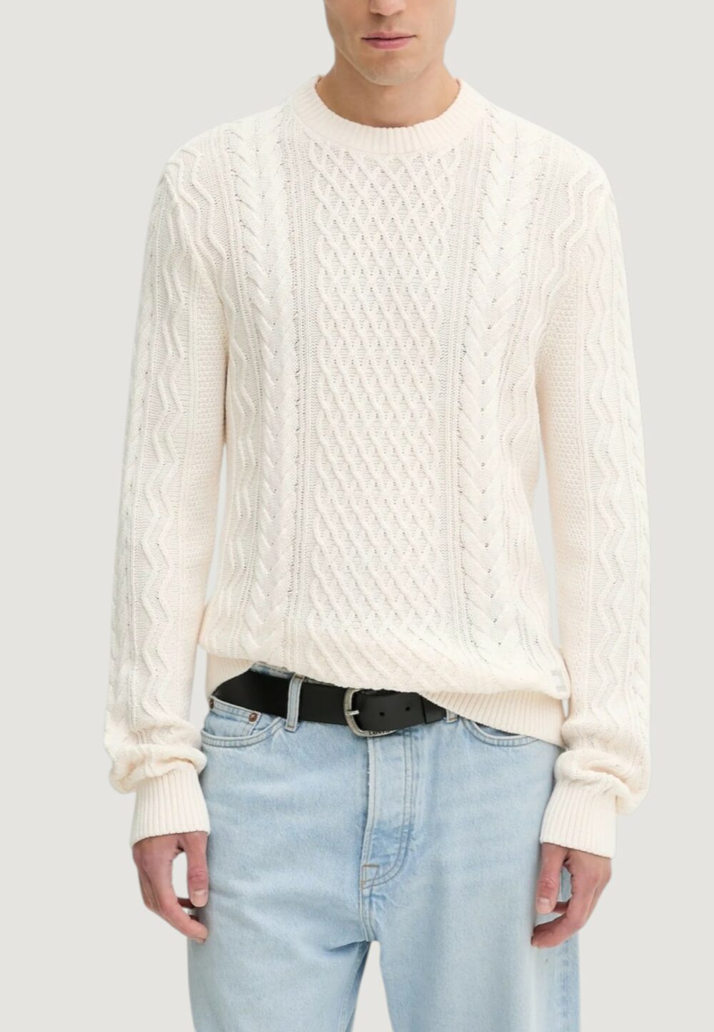 Maglione Tommy Hilfiger Jeans TJM SLM BADGE CABLE Panna - Foto 1