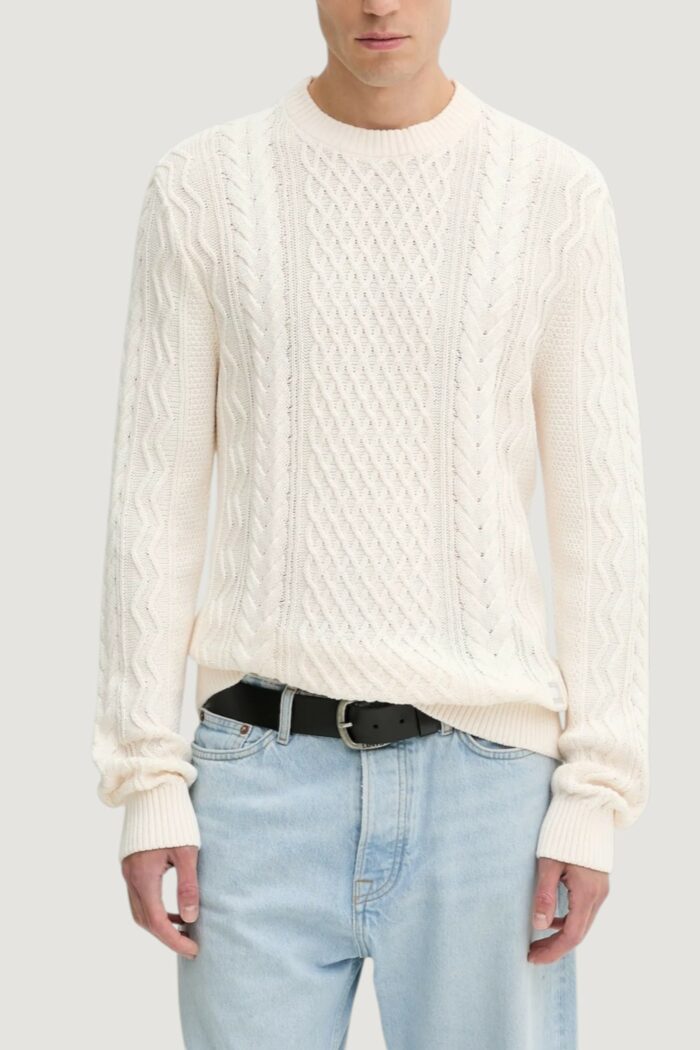 Maglione Tommy Hilfiger TJM SLM BADGE CABLE Panna – DM0DM22101