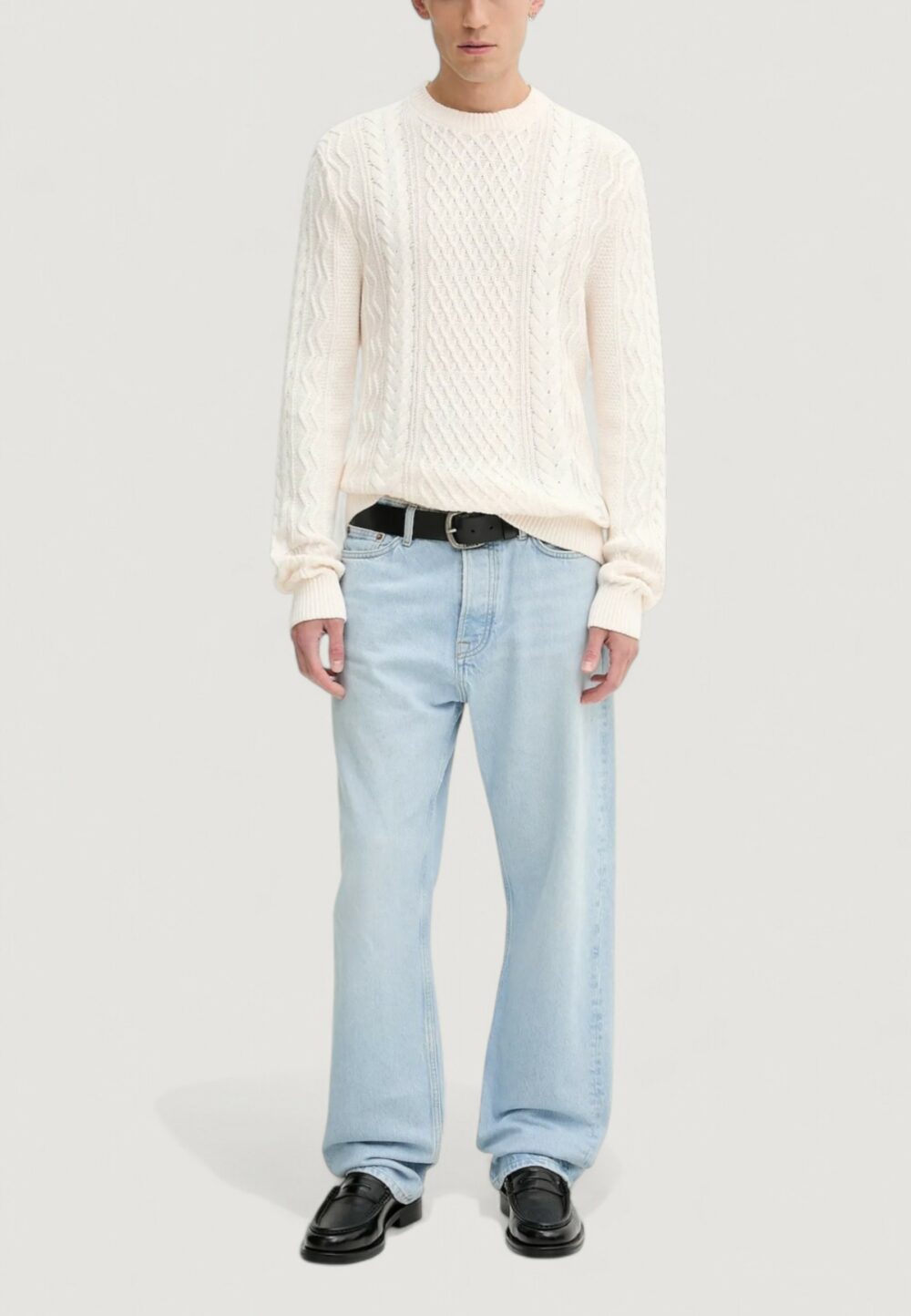Maglione Tommy Hilfiger Jeans TJM SLM BADGE CABLE Panna - Foto 2