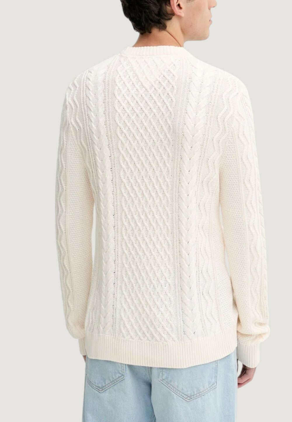 Maglione Tommy Hilfiger Jeans TJM SLM BADGE CABLE Panna - Foto 3