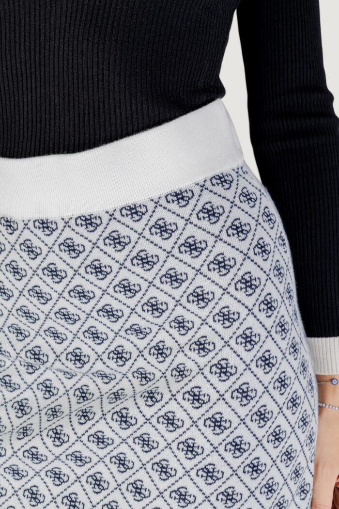 Minigonna Guess AUBREY 4G SKIRT SWTR Bianco – Blu