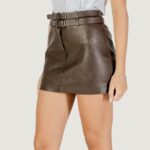 Minigonna Only ONLJASMIN FAUX LEATHER SKIRT CC OTW Marrone - Foto 2