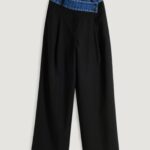 Pantaloni a palazzo Desigual PANT_DENIMWAIST Nero - Foto 2