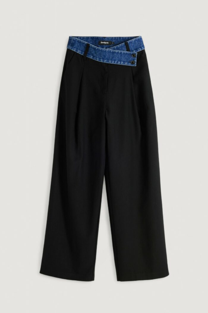 Pantaloni a palazzo Desigual PANT_DENIMWAIST Nero – 25WWPW03