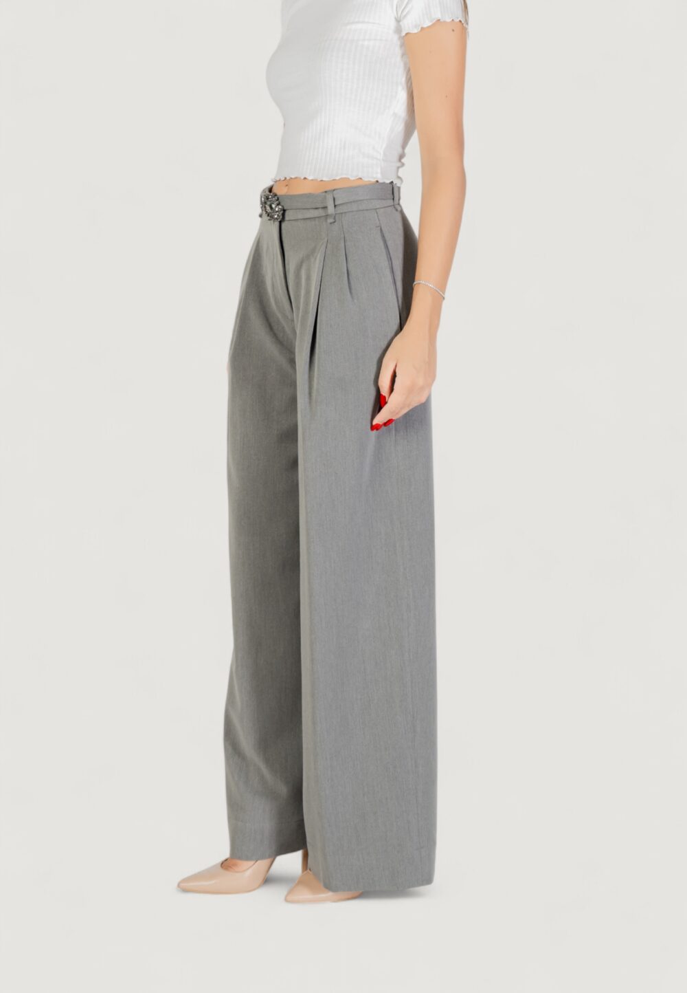 Pantaloni a palazzo Liu-Jo ECS PANT.PIEGHE Grigio - Foto 2
