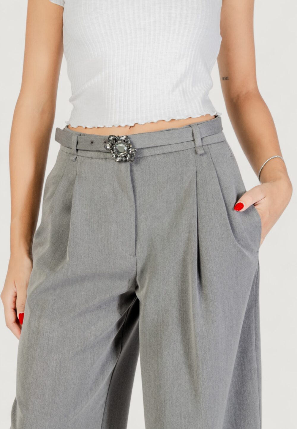 Pantaloni a palazzo Liu-Jo ECS PANT.PIEGHE Grigio - Foto 3