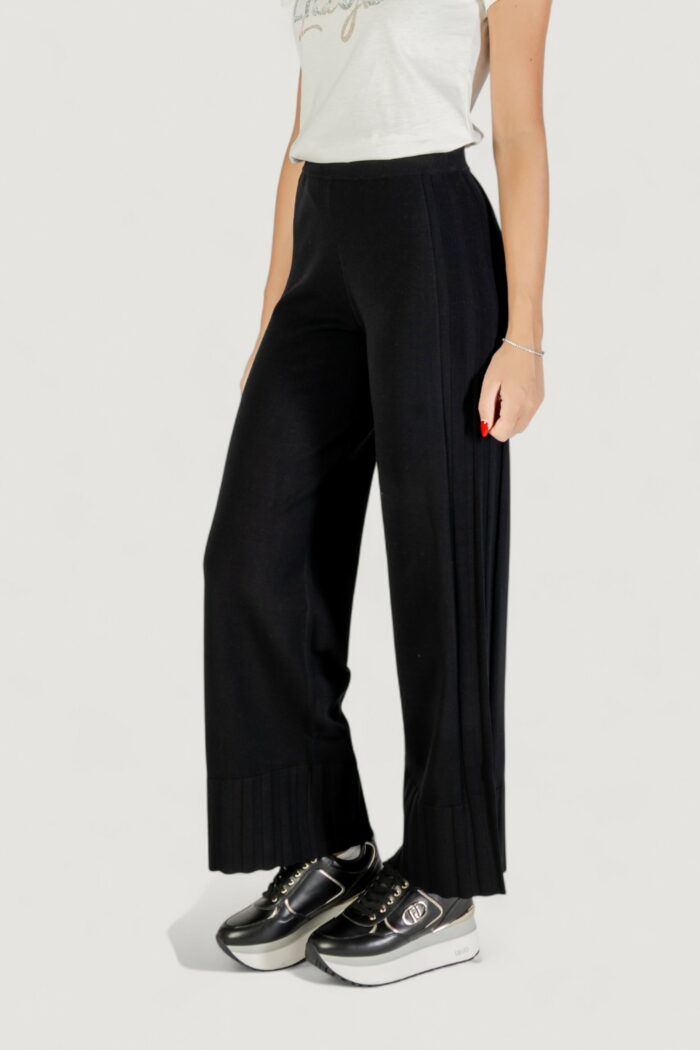 Pantaloni a palazzo Liu-jo ECS PANT.MAGLIA LUNGO Nero