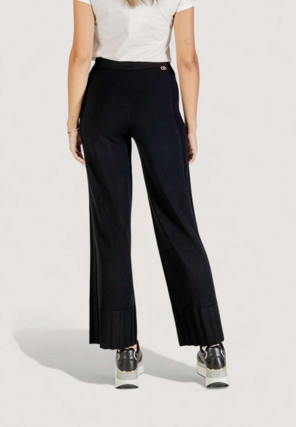 Pantaloni a palazzo Liu-Jo ECS PANT.MAGLIA LUNGO Nero - Foto 5
