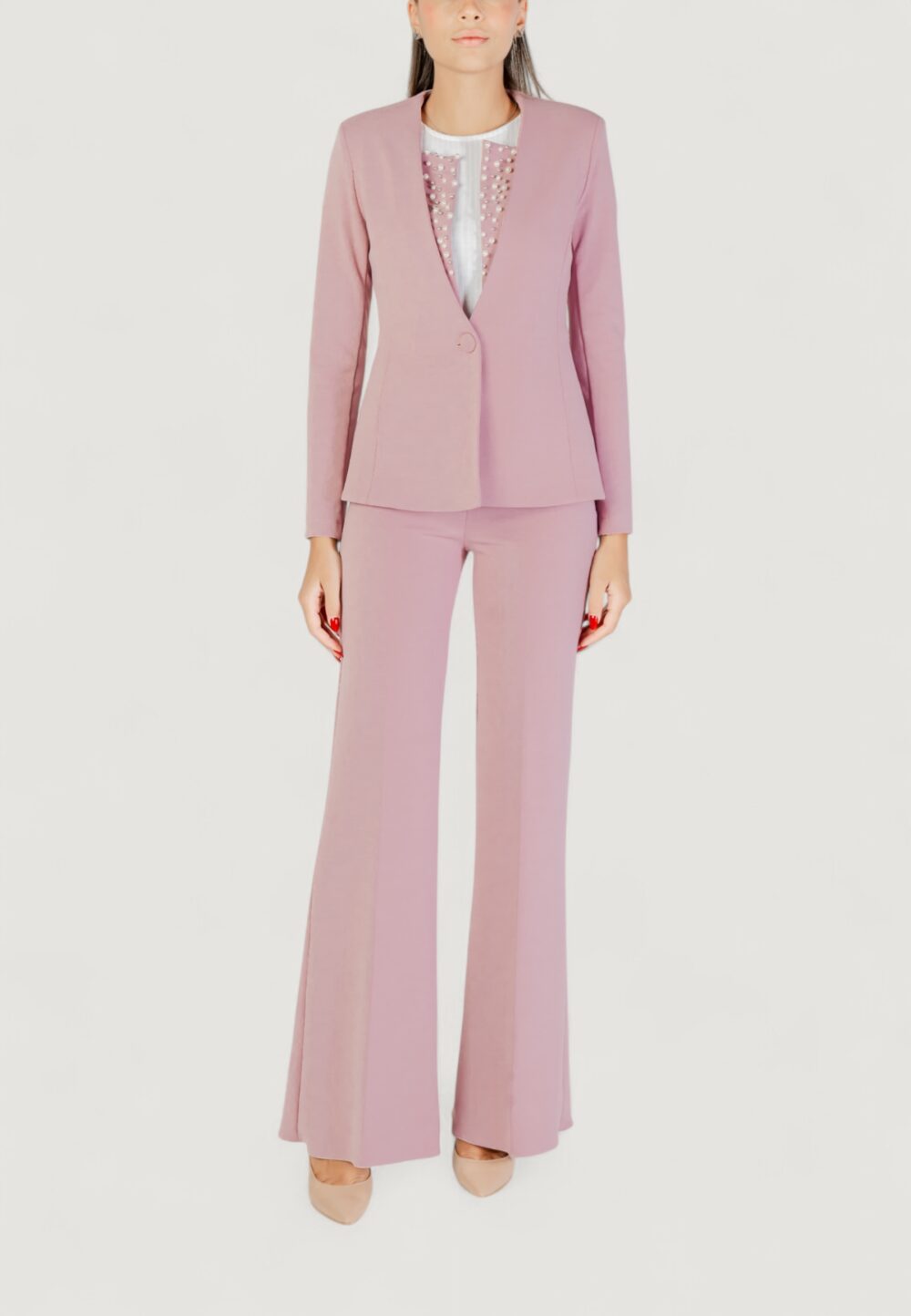 Pantaloni a palazzo Rinascimento  Rosa - Foto 2