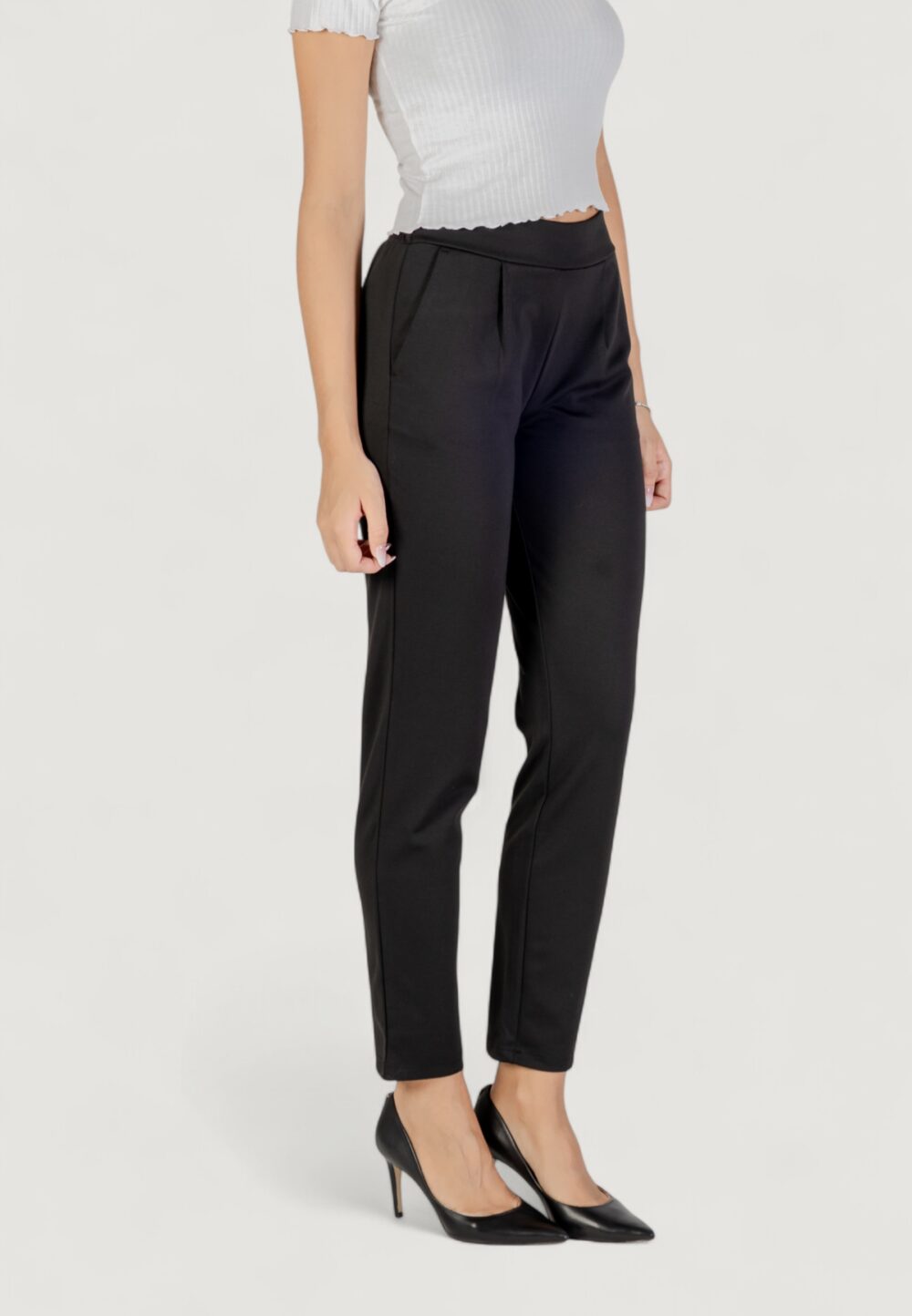 Pantaloni a sigaretta ICHI IHKATE STRAIGHT PA Nero - Foto 3