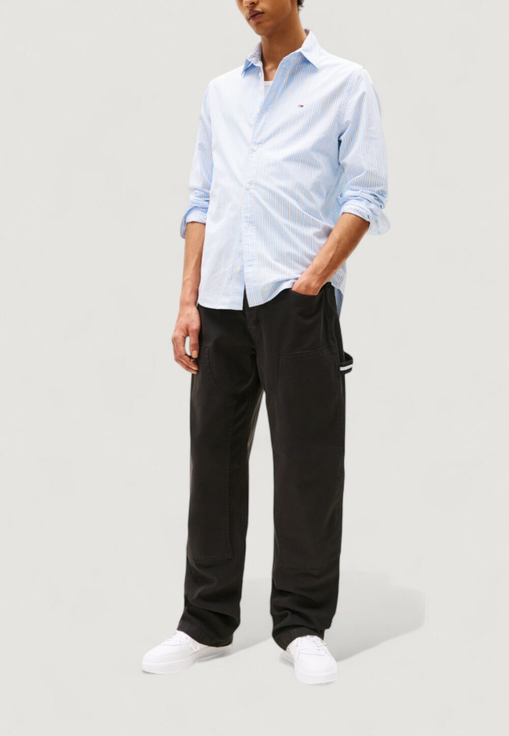 Pantaloni Tommy Hilfiger Jeans TJM JAIMIE CARPENTER Nero - Foto 2