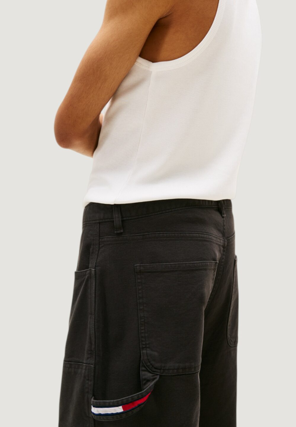 Pantaloni Tommy Hilfiger Jeans TJM JAIMIE CARPENTER Nero - Foto 5