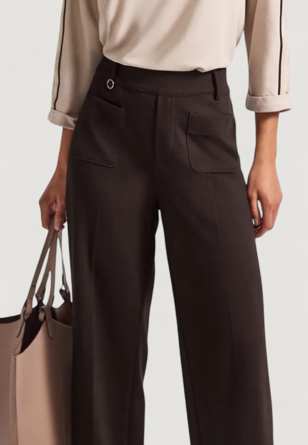 Pantaloni regular Street One Front pocket Straight leg HW Punto di Roma Cioccolato - Foto 4