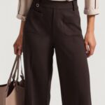 Pantaloni regular Street One Front pocket Straight leg HW Punto di Roma Cioccolato - Foto 4