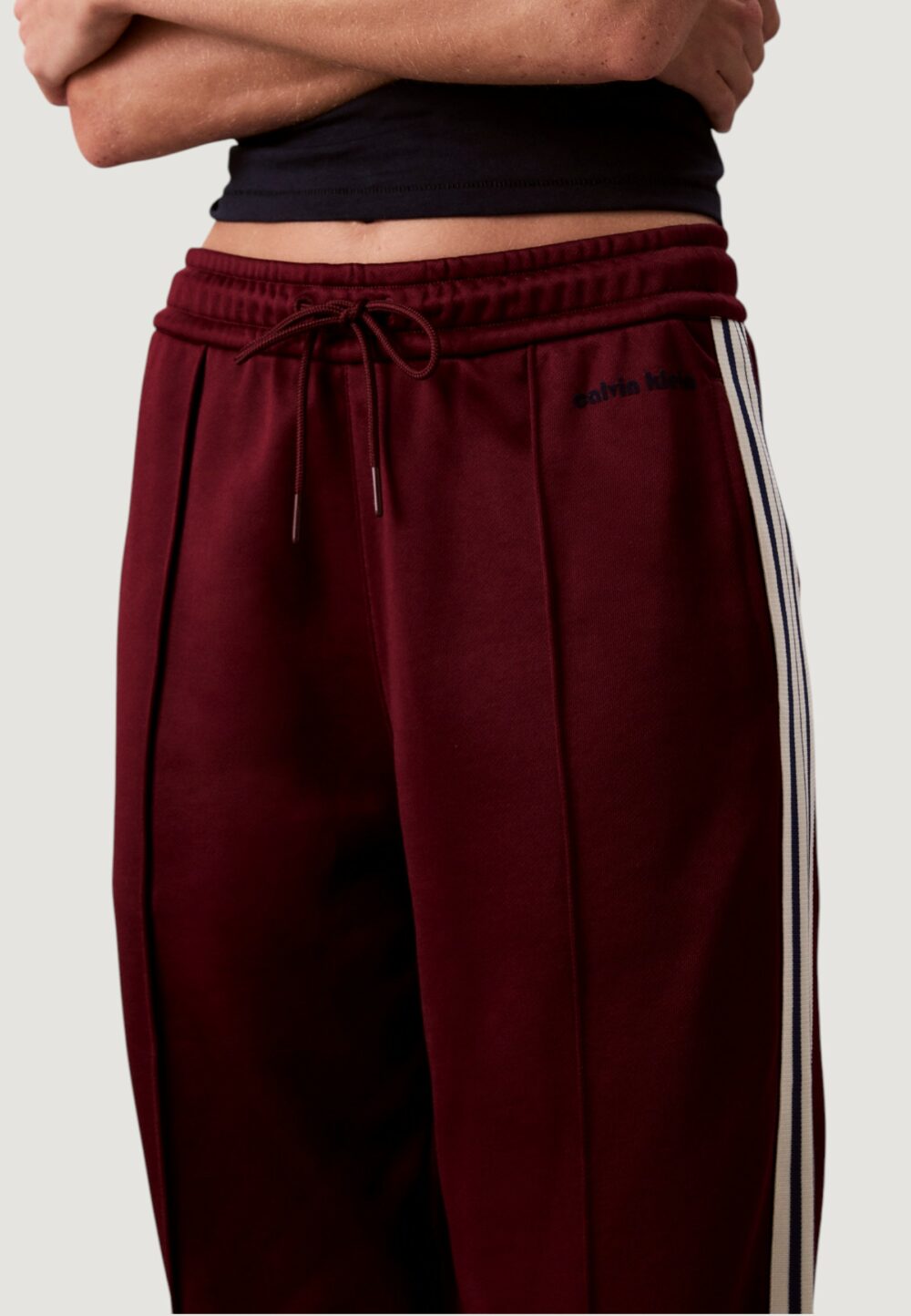 Pantaloni sportivi Calvin Klein Jeans HGH SHN FRNCH TRRY T Bordeaux - Foto 2