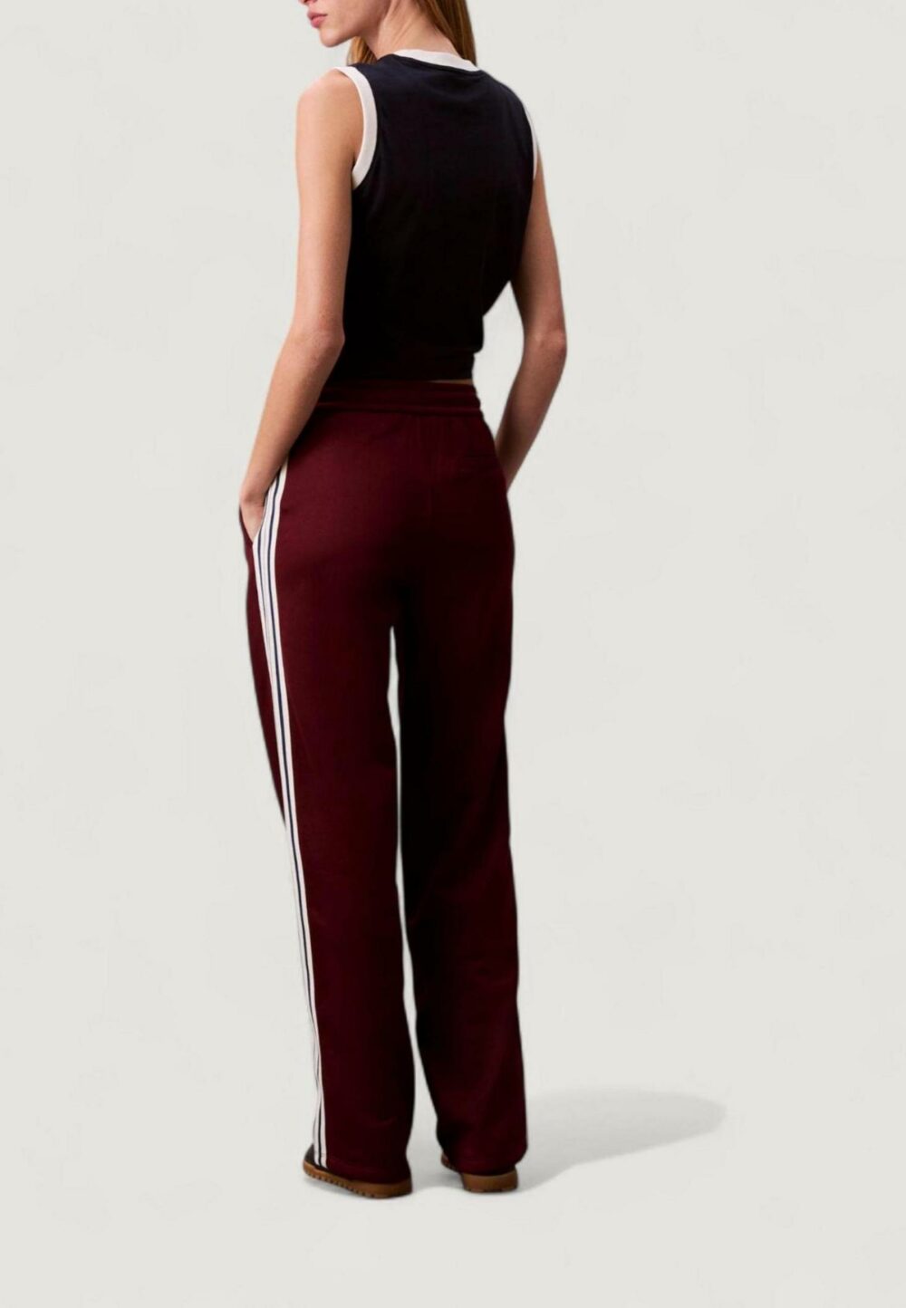 Pantaloni sportivi Calvin Klein Jeans HGH SHN FRNCH TRRY T Bordeaux - Foto 4