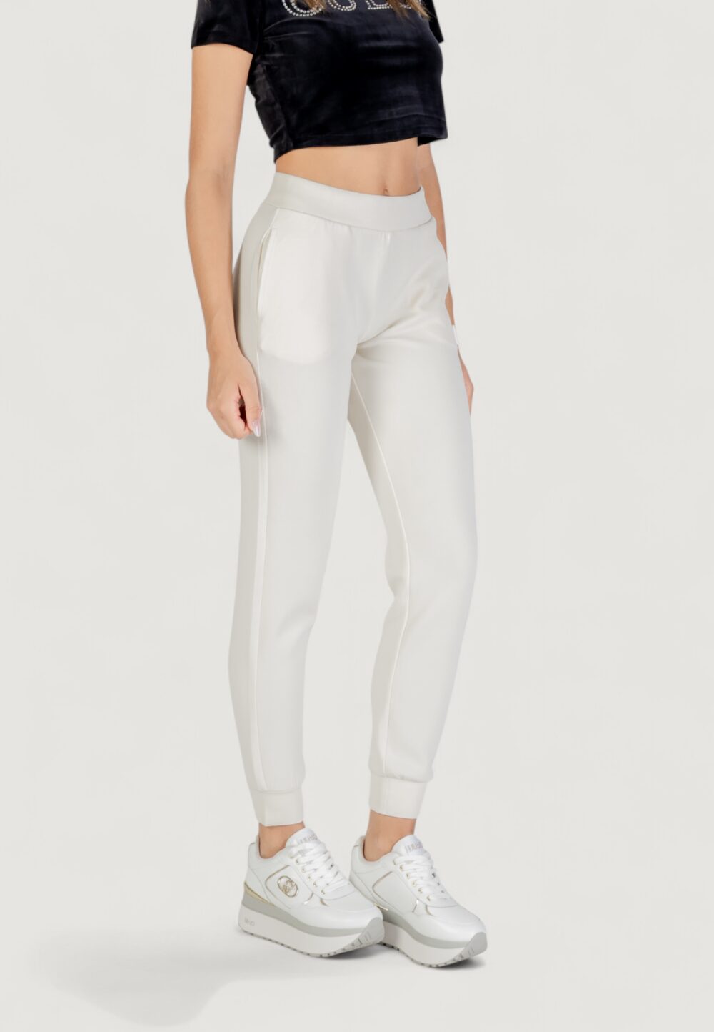 Pantaloni sportivi Guess Active OLYMPE LONG PANTS Panna - Foto 4