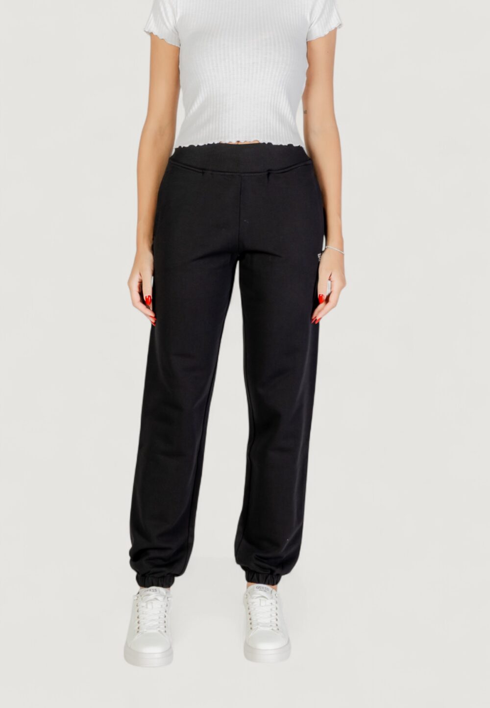 Pantaloni sportivi Guess PRIMULA RHINESTONES JOGGER Nero - Foto 1
