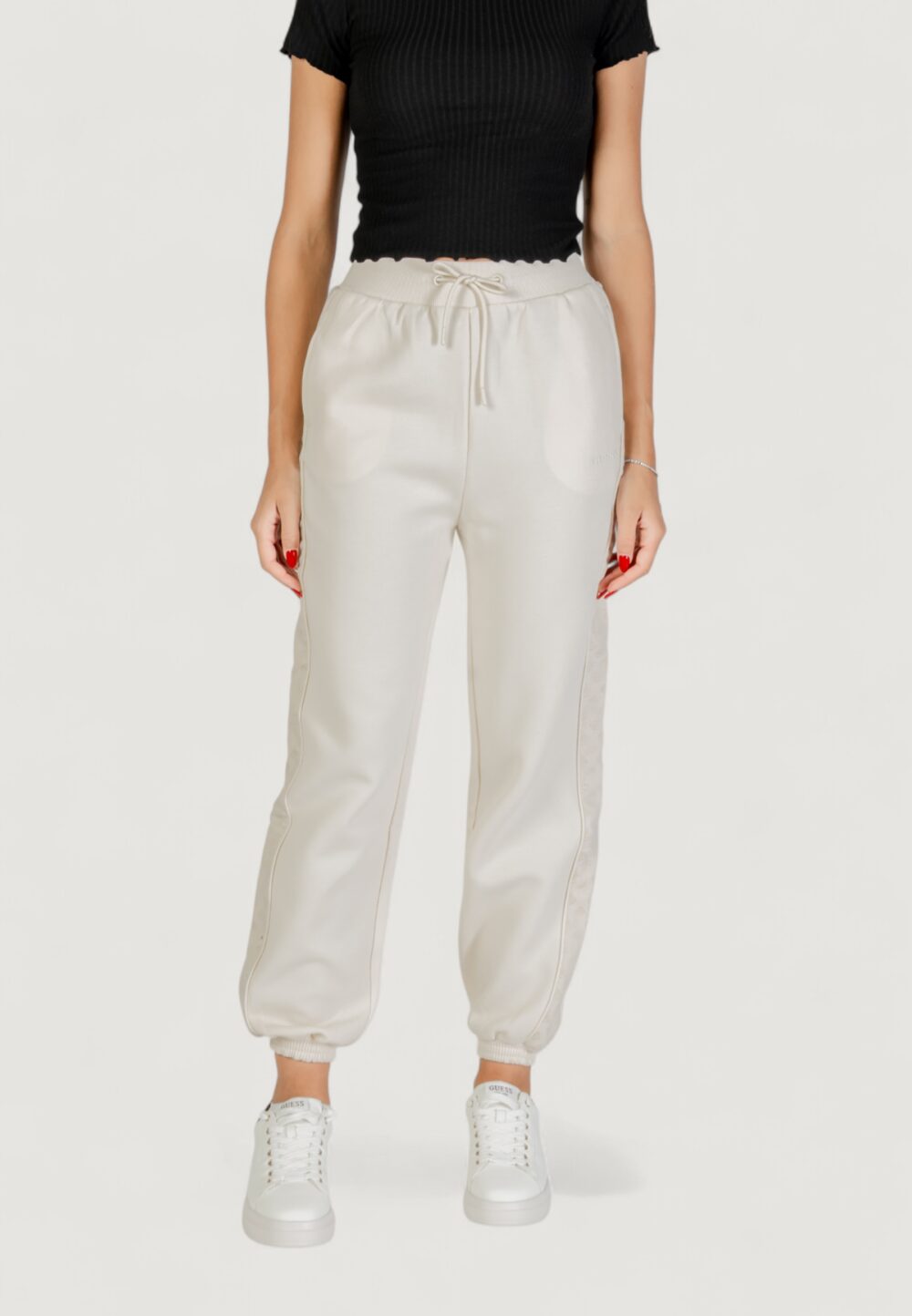 Pantaloni sportivi Guess MARYELLA JOGGER Panna - Foto 1