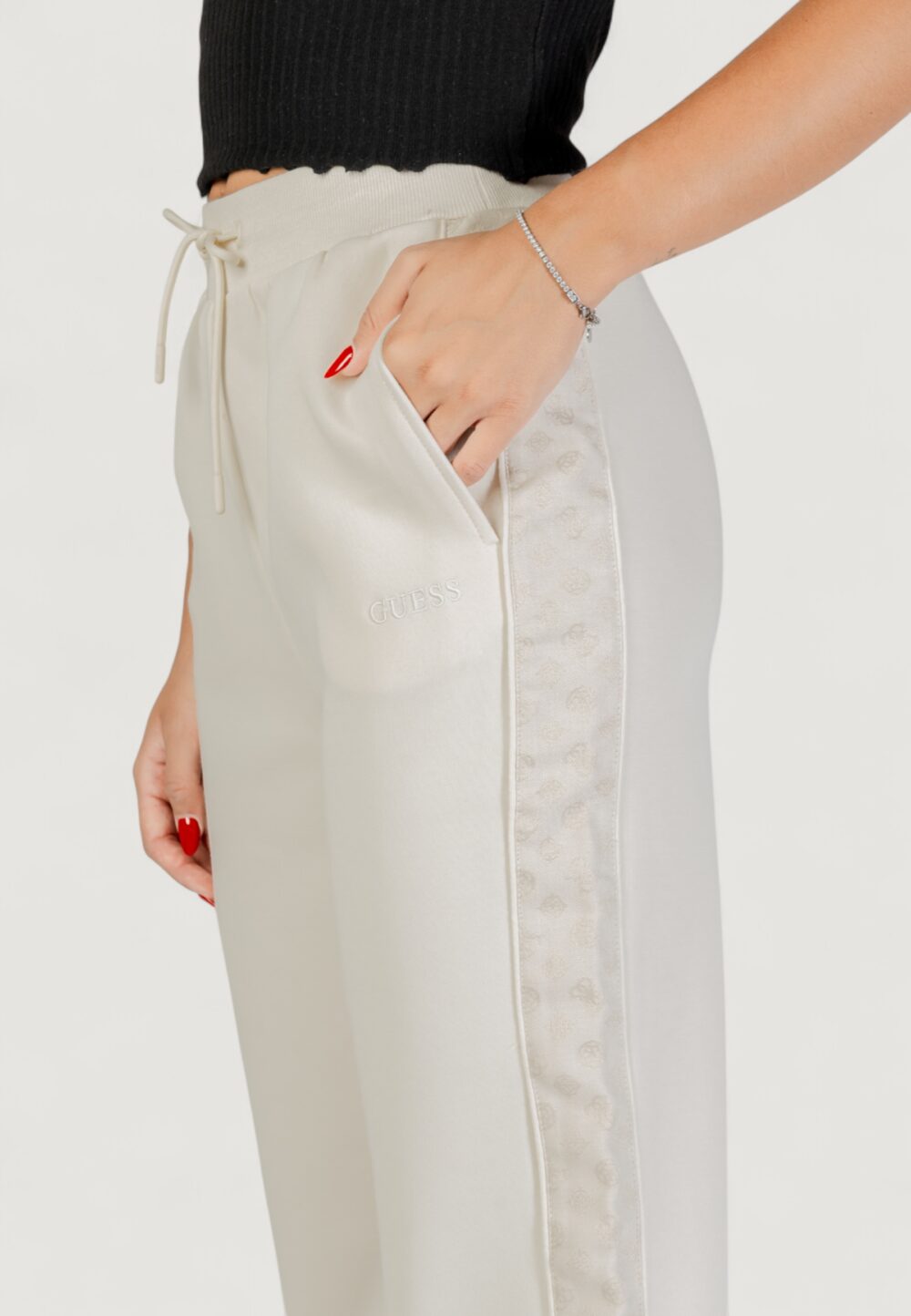 Pantaloni sportivi Guess MARYELLA JOGGER Panna - Foto 2